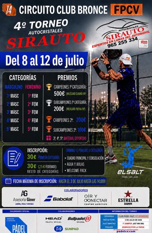 CIRCUITO CLUB TORNEO PADEL EL SALT SIRAUTO